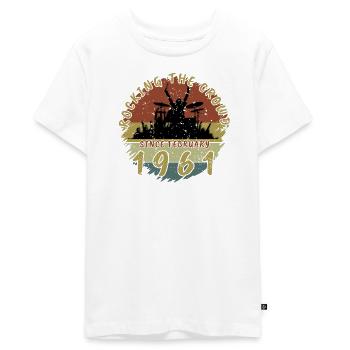65. Geburtstag Rocking the crowd DRM 02/1961 - Teenager Premium Bio T-Shirt - Weiß - Vorne - AI Model Teenager Male light (155cm)