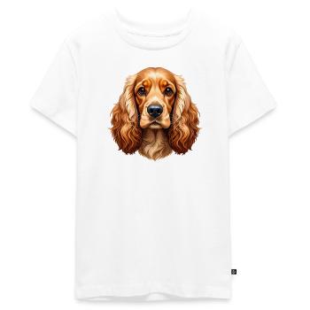 Cocker Spaniel - T-shirt Premium bio Ado - blanc - Devant - AI Model Teenager Male light (155cm)
