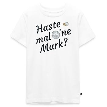 Haste mal eine Mark nostalgia - Teenager Premium Organic T-Shirt - white - Front - AI Model Teenager Male light (155cm)