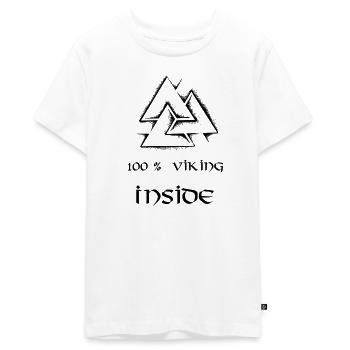 100 Prozent Wikinger im Inneren - Teenager Premium Bio T-Shirt - Weiß - Vorne - AI Model Teenager Male light (155cm)