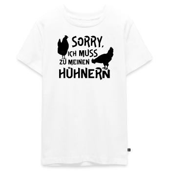 Fans de poulet - Coq - Coq - Poulet fleur - Bio - T-shirt Premium bio Ado - blanc - Devant - AI Model Teenager Male light (155cm)