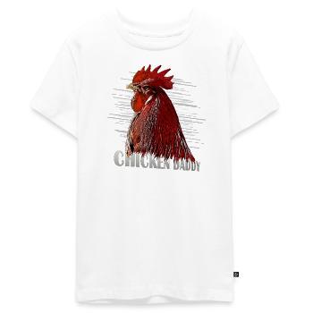 Fans de poulets - - Coq - PapaPoulet - T-shirt Premium bio Ado - blanc - Devant - AI Model Teenager Male light (155cm)