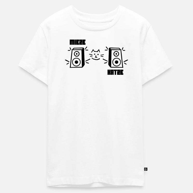 Kitty Cat Rave Techno - T-shirt Premium bio Ado - blanc
