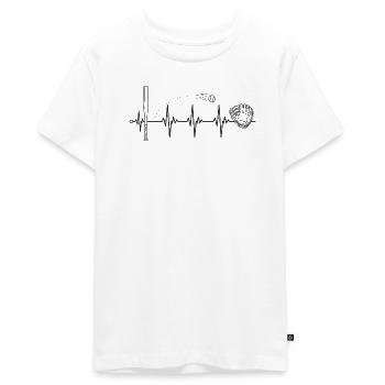 I heart Baseball! - Baseball Heartbeat   - T-shirt Premium bio Ado - blanc - Devant - AI Model Teenager Male light (155cm)