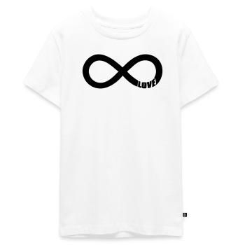 infinite love - amour infini - T-shirt Premium bio Ado - blanc - Devant - AI Model Teenager Male light (155cm)