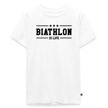 Biathlon is life - Teenager Premium Bio T-Shirt - Weiß - Vorne - AI Model Teenager Male light (155cm)
