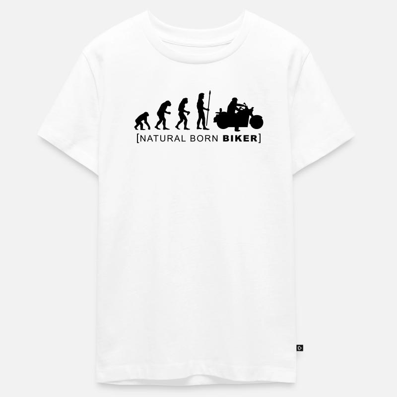 natural born biker - T-shirt Premium bio Ado - blanc