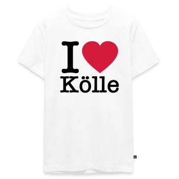 I Love Köln - Kölle - Colonia - Teenager Premium Bio T-Shirt - Weiß - Vorne - AI Model Teenager Male light (155cm)