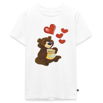 Bär - Teenager Premium Bio T-Shirt - Weiß - Vorne - AI Model Teenager Male light (155cm)