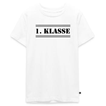1st class - Teenager Premium Organic T-Shirt - white - Front - AI Model Teenager Male light (155cm)