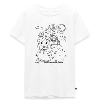 T-Shirt zum Ausmalen und Bemalen Prinzessin - Teenager Premium Bio T-Shirt - Weiß - Vorne - AI Model Teenager Male light (155cm)