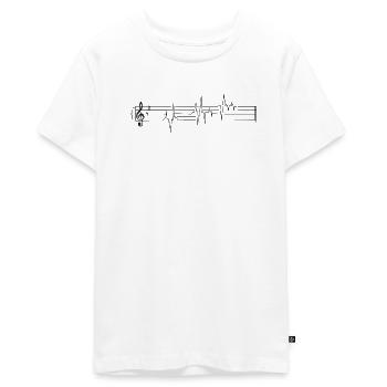 Musique Partitions Notes Battements de cœur Musiciens - T-shirt Premium bio Ado - blanc - Devant - AI Model Teenager Male light (155cm)