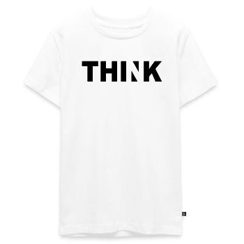 Think - Teenager Premium Organic T-Shirt - white - Front - AI Model Teenager Male light (155cm)