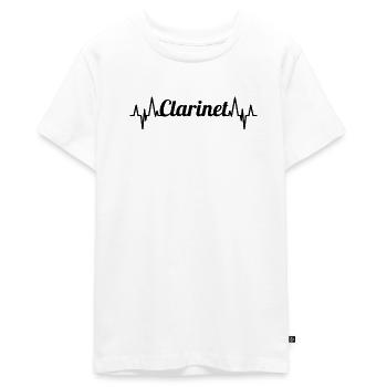 Clarinette ECG Heartline - T-shirt Premium bio Ado - blanc - Devant - AI Model Teenager Male light (155cm)