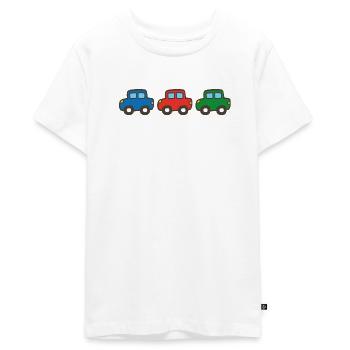 drei Autos - Teenager Premium Bio T-Shirt - Weiß - Vorne - AI Model Teenager Male light (155cm)