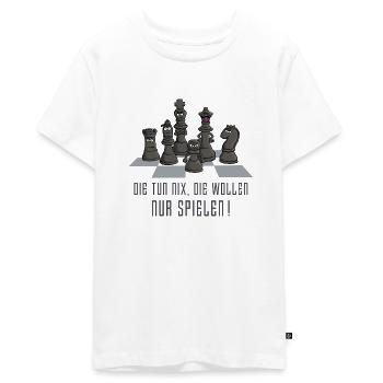 schach_die_wollen_nur_spielen_122016 - Teenager Premium Bio T-Shirt - Weiß - Vorne - AI Model Teenager Male light (155cm)