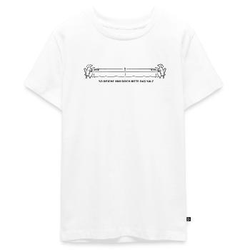 salz anreichen slapstick dackel langer tisch - Teenager Premium Bio T-Shirt - Weiß - Vorne - AI Model Teenager Male light (155cm)