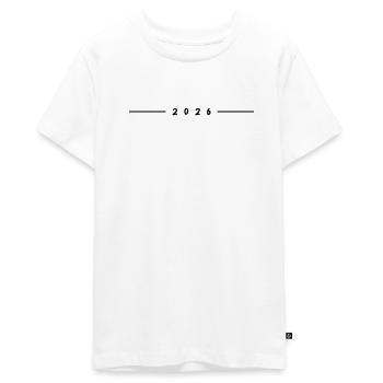 2026 Linie - Teenager Premium Bio T-Shirt - Weiß - Vorne - AI Model Teenager Male light (155cm)