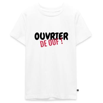 manoeuvre / chantier / bâtiment / ouvrier - T-shirt Premium bio Ado - blanc - Devant - AI Model Teenager Male light (155cm)