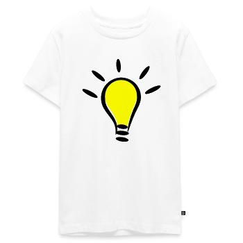 Glühbirne Licht an Idee Geschenk Idee - Teenager Premium Bio T-Shirt - Weiß - Vorne - AI Model Teenager Male light (155cm)