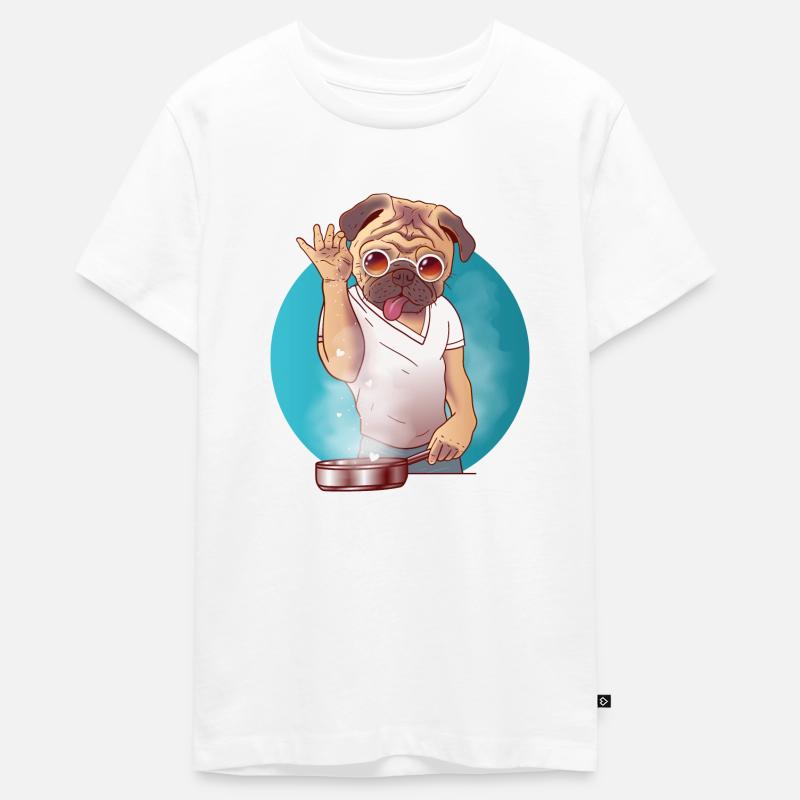 chien sel Bae cuisiner avec dévotion - T-shirt Premium bio Ado - blanc