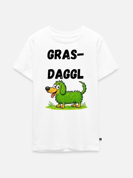 Grasdaggl Schwäbisch - Teenager Premium Bio T-Shirt - Weiß