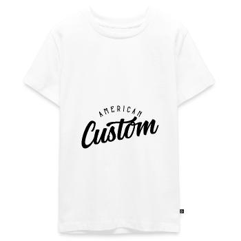 American Custom - Teenager Premium Organic T-Shirt - white - Front - AI Model Teenager Male light (155cm)