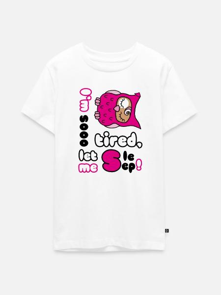 owl tired - müde eule - Teenager Premium Bio T-Shirt - Weiß