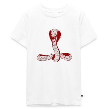 Snake Cobra Graphic - Teenager Premium Bio T-Shirt - Weiß - Vorne - AI Model Teenager Male light (155cm)