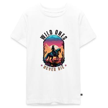 Wilde sterben nie - Teenager Premium Bio T-Shirt - Weiß - Vorne - AI Model Teenager Male light (155cm)