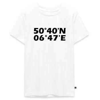 Euskirchen Koordinaten - Teenager Premium Bio T-Shirt - Weiß - Vorne - AI Model Teenager Male light (155cm)