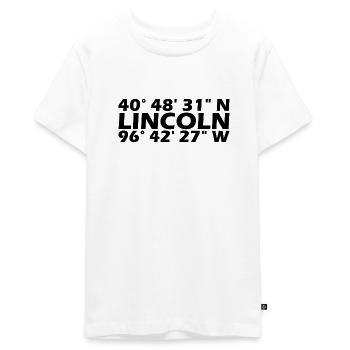 Coordonnées Lincoln - T-shirt Premium bio Ado - blanc - Devant - AI Model Teenager Male light (155cm)