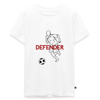 Defender Defender Soccer Saying Gift - Teenager Premium Organic T-Shirt - white - Front - AI Model Teenager Male light (155cm)