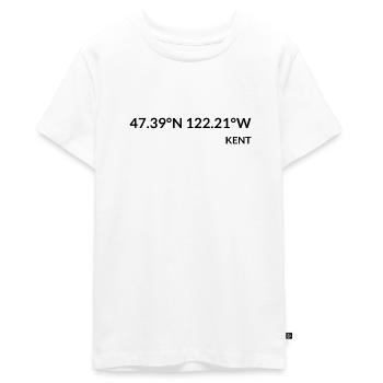 Kent Washington USA Coordinates - Teenager Premium Organic T-Shirt - white - Front - AI Model Teenager Male light (155cm)