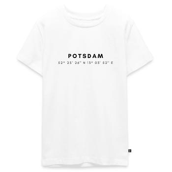 Potsdam coordinates - Teenager Premium Organic T-Shirt - white - Front - AI Model Teenager Male light (155cm)