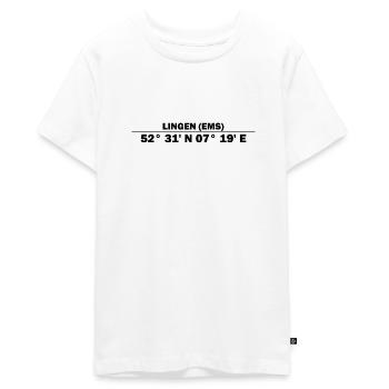 Coordonnées Lingen (Ems) - T-shirt Premium bio Ado - blanc - Devant - AI Model Teenager Male light (155cm)