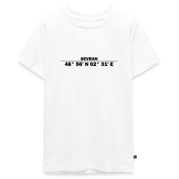Sevran Koordinaten - Teenager Premium Bio T-Shirt - Weiß - Vorne - AI Model Teenager Male light (155cm)