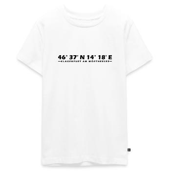 Klagenfurt am Wörthersee Koordinaten - Teenager Premium Bio T-Shirt - Weiß - Vorne - AI Model Teenager Male light (155cm)