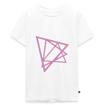 Neon triangles - Teenager Premium Organic T-Shirt - white - Front - AI Model Teenager Male light (155cm)