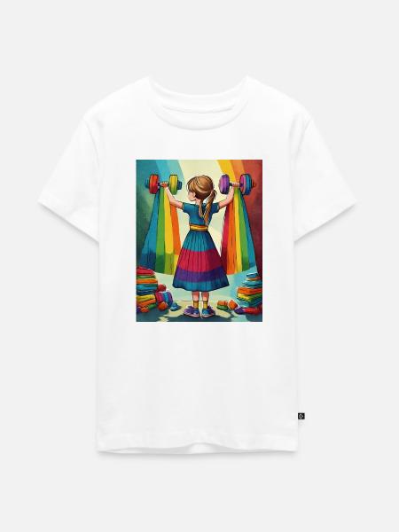 Starkes Mädchen - Teenager Premium Bio T-Shirt - Weiß
