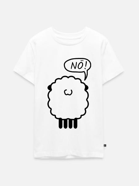 Schaf Nö! Design Geschenk - Teenager Premium Bio T-Shirt - Weiß