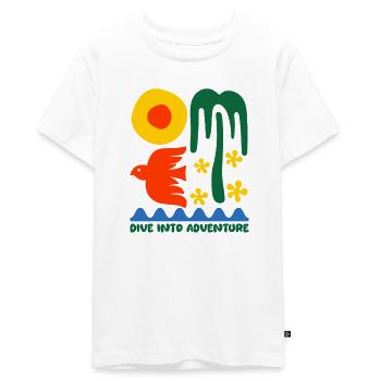 Été et plage - T-shirt Premium bio Ado - blanc - Devant - AI Model Teenager Male light (155cm)