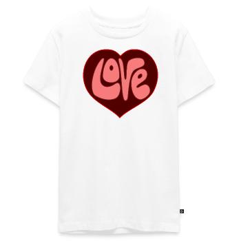 Conception de cœur d’amour par Cean - T-shirt Premium bio Ado - blanc - Devant - AI Model Teenager Male light (155cm)