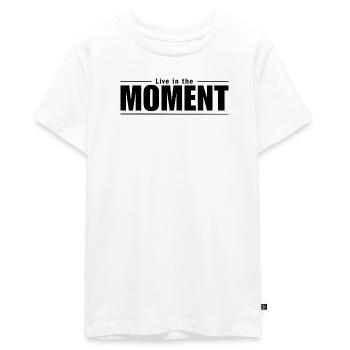 Vivez l’instant présent - T-shirt Premium bio Ado - blanc - Devant - AI Model Teenager Male light (155cm)