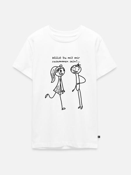 Zusammen sein - Teenager Premium Bio T-Shirt - Weiß