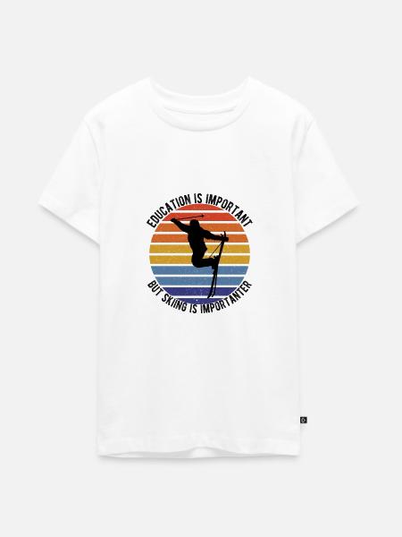Skifahrer - Teenager Premium Bio T-Shirt - Weiß