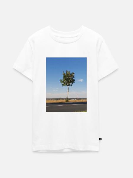 Einzelnes Bäumchen - Teenager Premium Bio T-Shirt - Weiß
