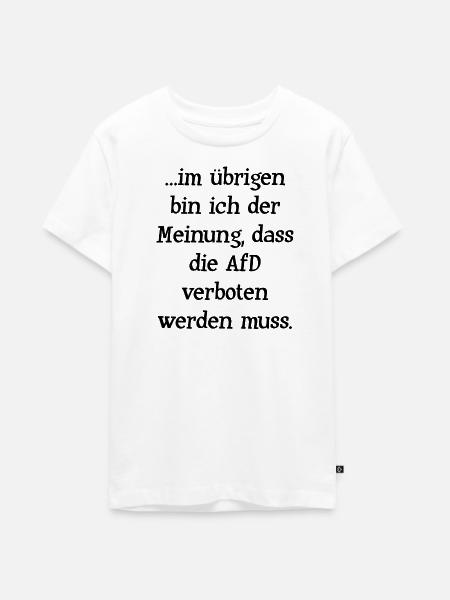 für AfD Verbot - Teenager Premium Bio T-Shirt - Weiß