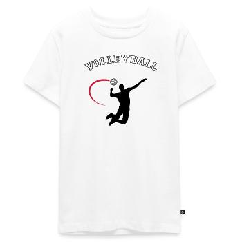volleyball - T-shirt Premium bio Ado - blanc - Devant - AI Model Teenager Male light (155cm)