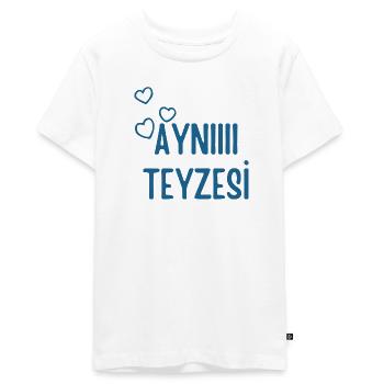 Ayniii Teyzesi / komik/Türkisch/ Tante lustig - Teenager Premium Bio T-Shirt - Weiß - Vorne - AI Model Teenager Male light (155cm)